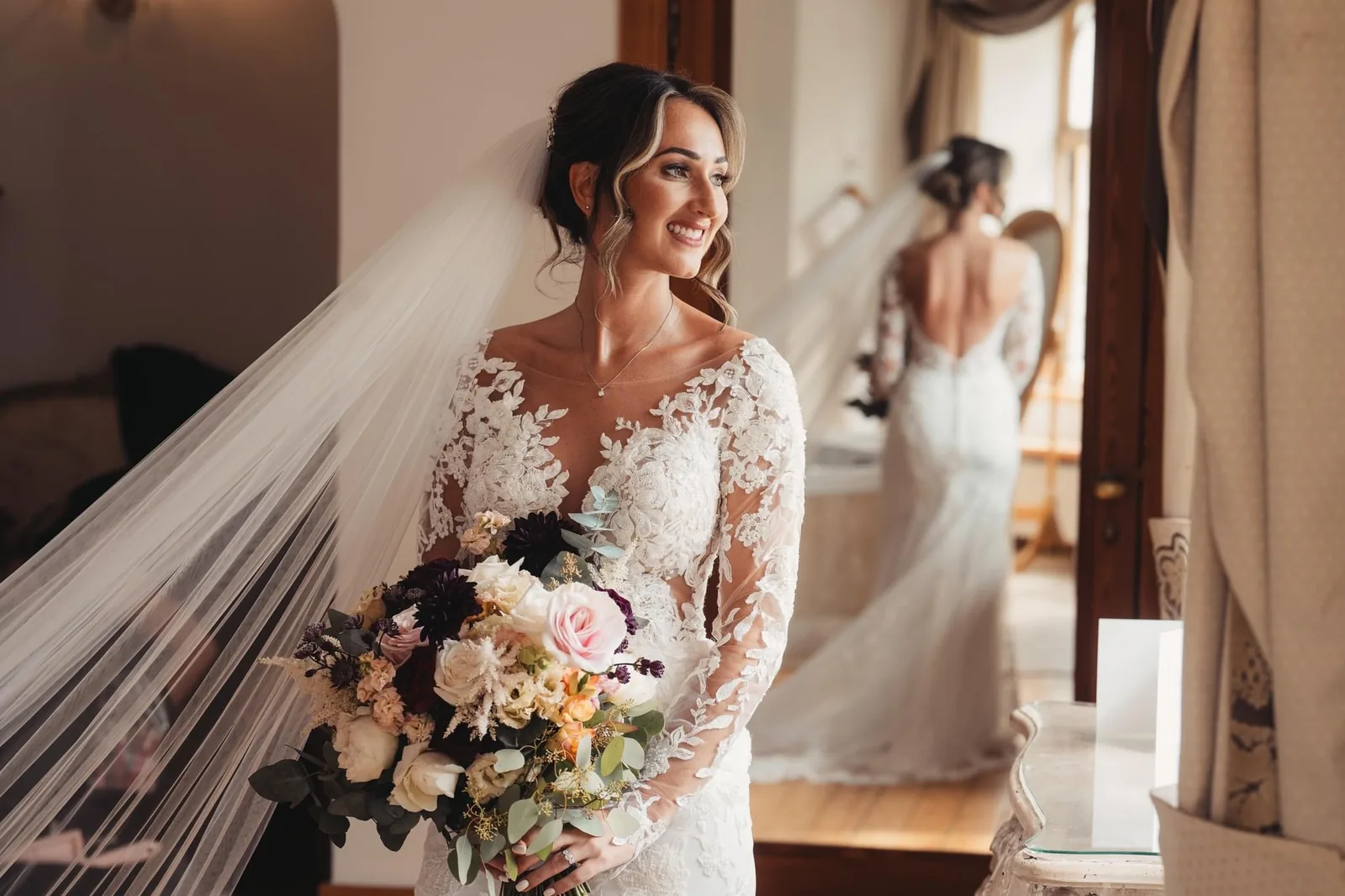 A bride after hair and makeup